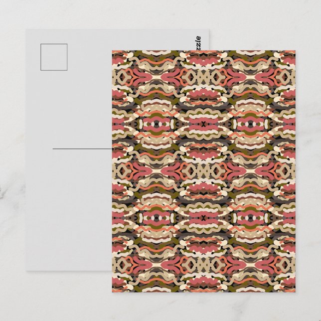 Southwestern Squiggly Wiggly Earth Tone Abstract Postcard (Front/Back)