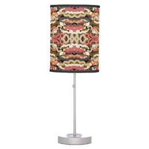 Southwestern Squiggly Wiggly Earth Tone Abstract Table Lamp