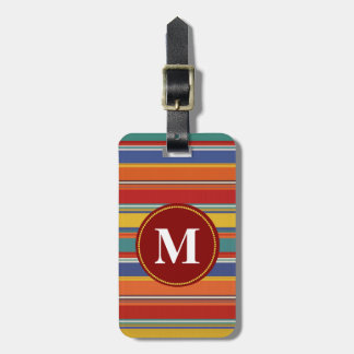 Southwestern Striped Monogram Luggage Tag