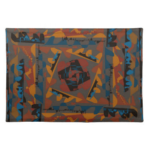 Southwestern Style Abstract Pattern Jagged Design Cloth Placemat