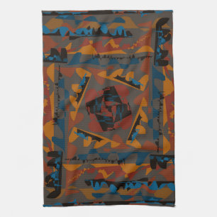 Southwestern Style Abstract Pattern Jagged Design Kitchen Towel