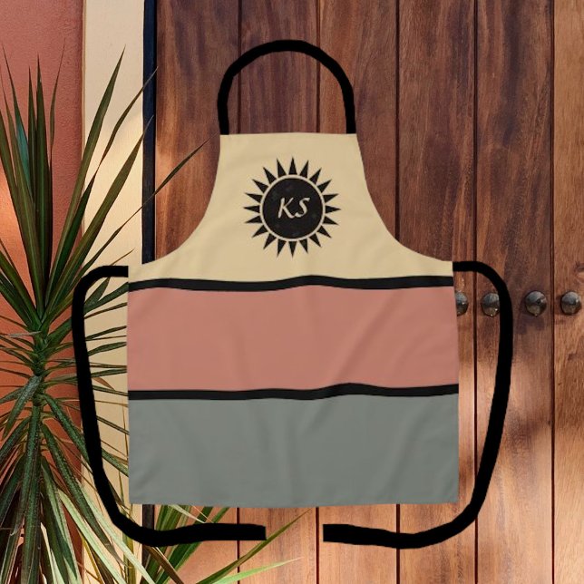 Southwestern Style Apron with Black Mosaic Sun (Creator Uploaded)