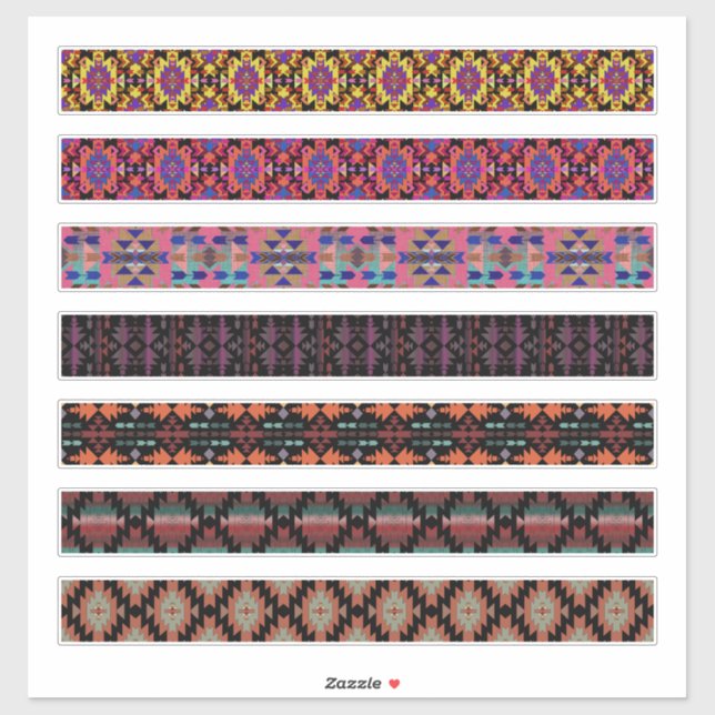 Southwestern Style Borders Craft Decor Sticker (Sheet)