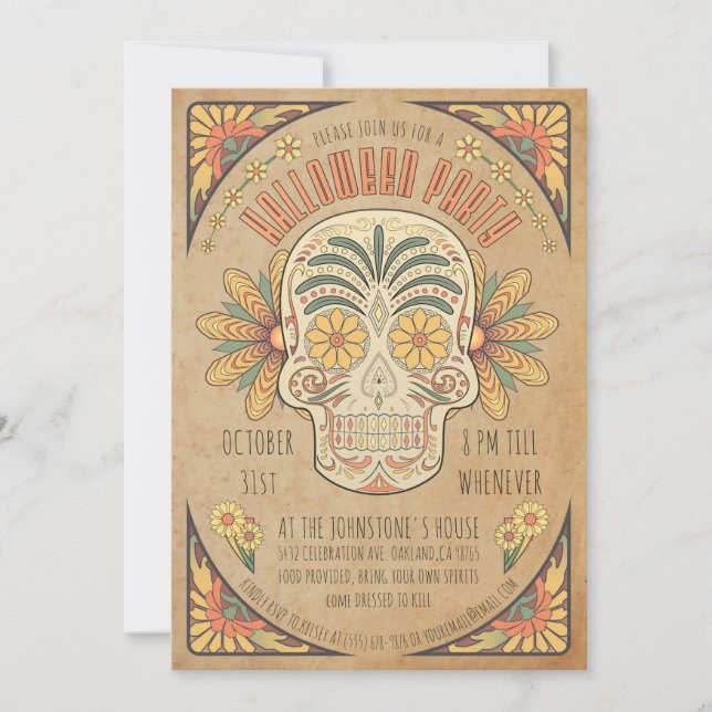 Southwestern Style Halloween Party Invitations (Front)