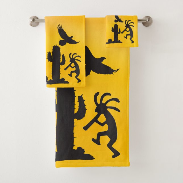 Southwestern Style  Kokopelli Bath Towel Set (Insitu)