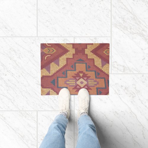Southwestern style pattern door mat