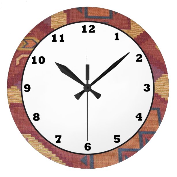 Southwestern Style Wall Clocks Zazzle   Southwestern Style Pattern Fun Wall Clock Rf011ae1c32994c339c41394f558d44a6 Fup13 8byvr 614 