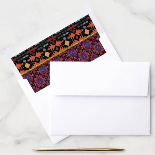 Southwestern Style Quilted Borders  Envelope Liner