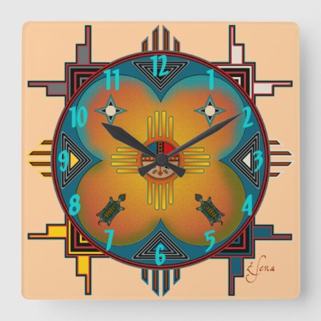 Southwestern Style Square Wall Clock