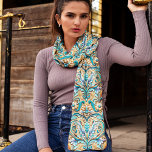 Southwestern Style Symmetrical Motif Tan Turquoise Scarf<br><div class="desc">Southwestern Style Symmetrical Motif long scraf in Tan and Turquoise color palette. Beautiful decorative western fashion accessories for the modern cowgirl. Be the belle of the rodeo wherever you live!</div>