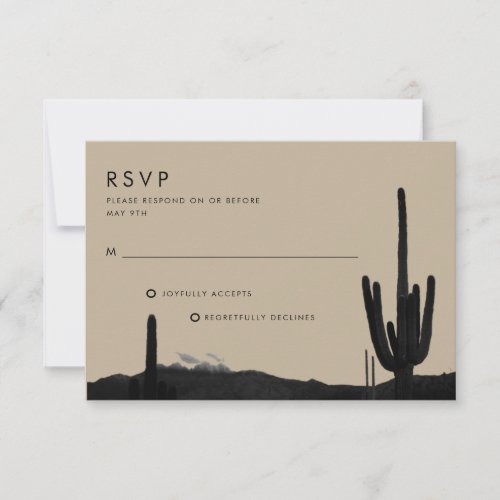 Southwestern Summer Desert Cactus Wedding RSVP Card
