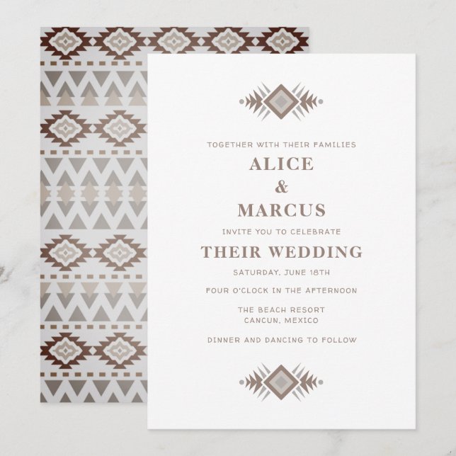 Southwestern Summer Desert Wedding Invitation (Front/Back)