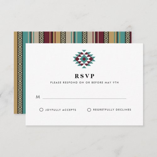 Southwestern Summer Desert Wedding RSVP Card