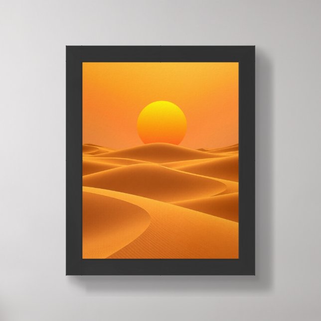 Southwestern Sun Abstract Amber Modern Framed Art (Framed Front)