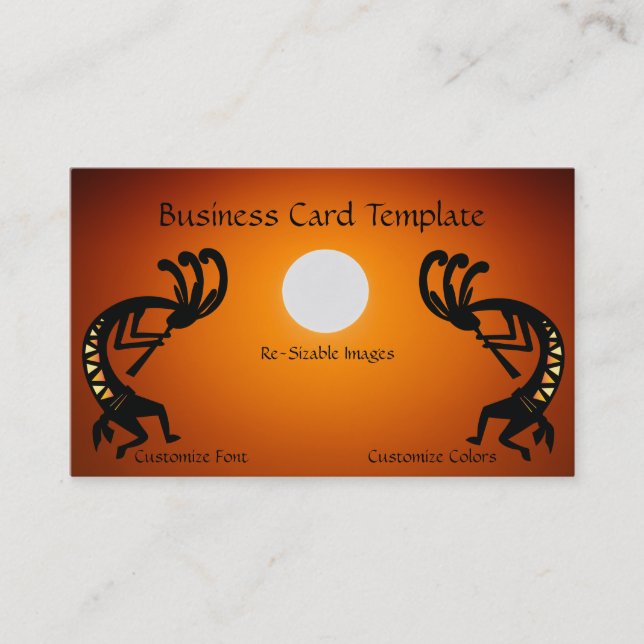 Southwestern Sun Kokopelli Business Card (Front)