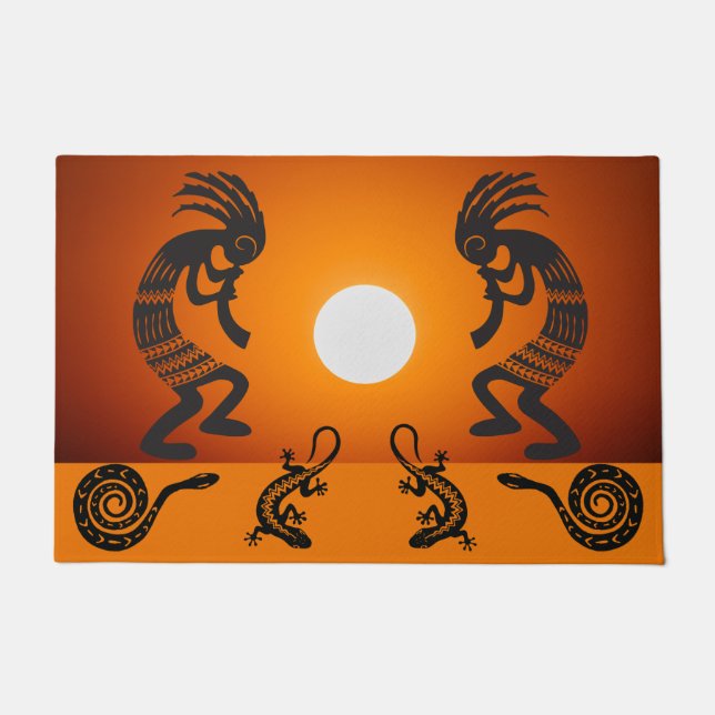 Southwestern Sun Kokopelli Doormat (Front)