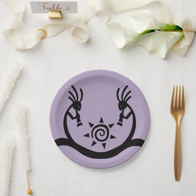 Southwestern Sun Kokopelli Party Paper Plates (Wedding)