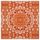 Southwestern Sun Mandala Batik, Coral Orange Fabric