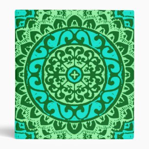 Southwestern Sun Mandala Batik, Lime Green Binder