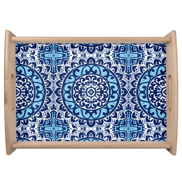 serving tray blue