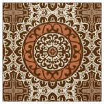 Southwestern Sun Mandala Batik, Rust &amp; Brown Fabric