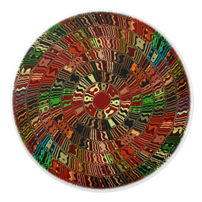 Southwestern Sun Swirl Ceramic Knob (Front)