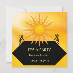Southwestern Sun Two Kokopellis Invitation