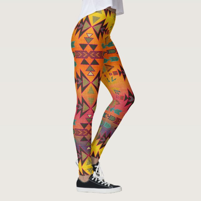 Southwestern Sunset Boho Style  Leggings (Right)