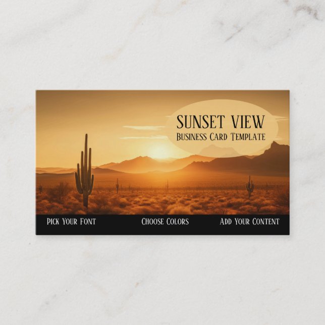 Southwestern Sunset Desert Business Card (Front)