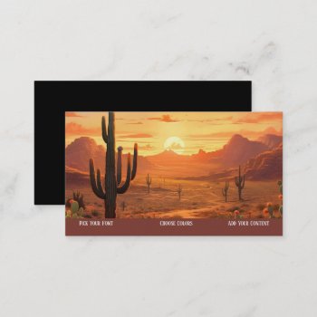 Southwestern Sunset Desert Business Card by businesscardslogos at Zazzle