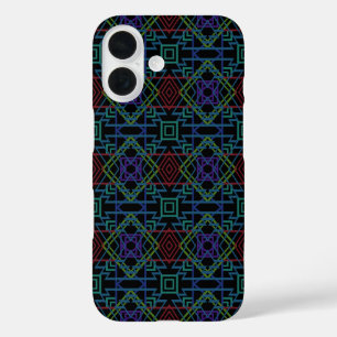 Southwestern Symmetrical Tiled Pattern Line Art iPhone 16 Case