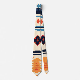 Southwestern Tribal Aztec Geometric Boho Neck Tie