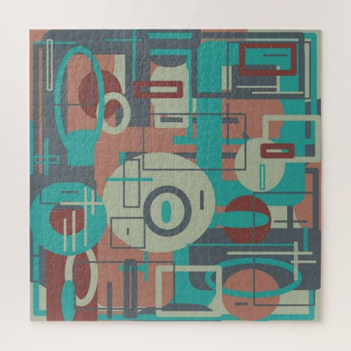 Southwestern Tribal Geometric Shapes Abstract Art Jigsaw Puzzle