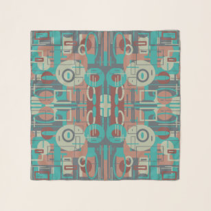 Southwestern Tribal Geometric Shapes Abstract Art Scarf