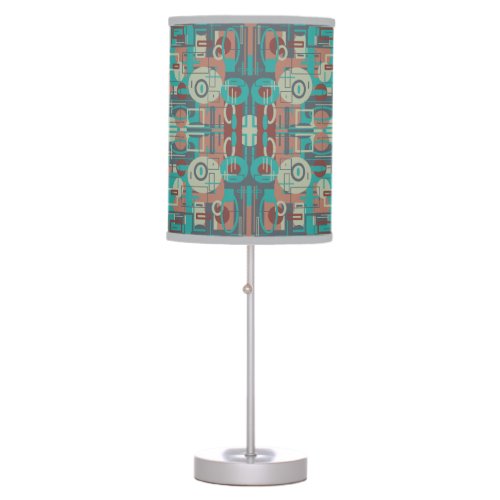 Southwestern Tribal Geometric Shapes Abstract Art Table Lamp