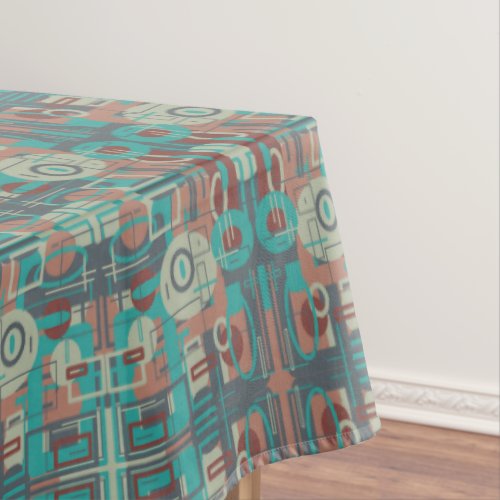 Southwestern Tribal Geometric Shapes Abstract Art Tablecloth