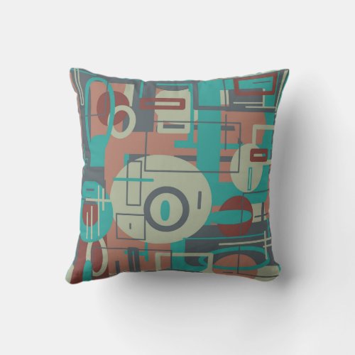 Southwestern Tribal Geometric Shapes Abstract Art Throw Pillow