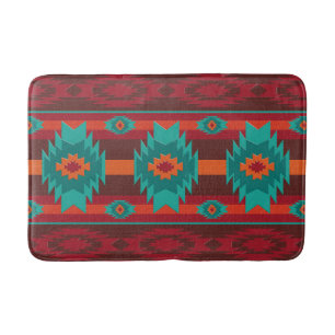 Southwestern tribal pattern bath mat