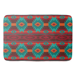 Southwestern tribal pattern bathroom mat