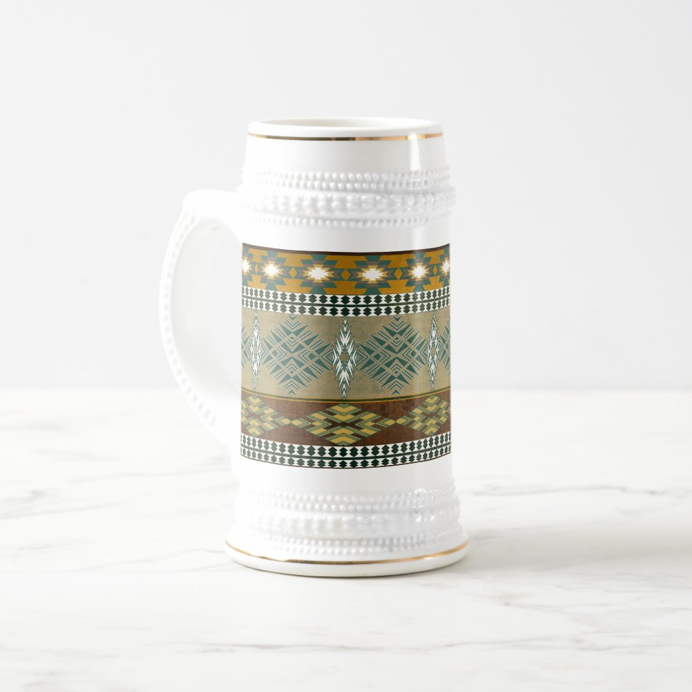 Disover Southwestern tribal pattern beer stein