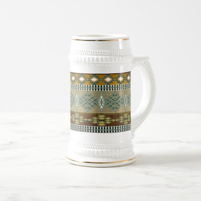 Southwestern tribal pattern beer stein (Front Right)