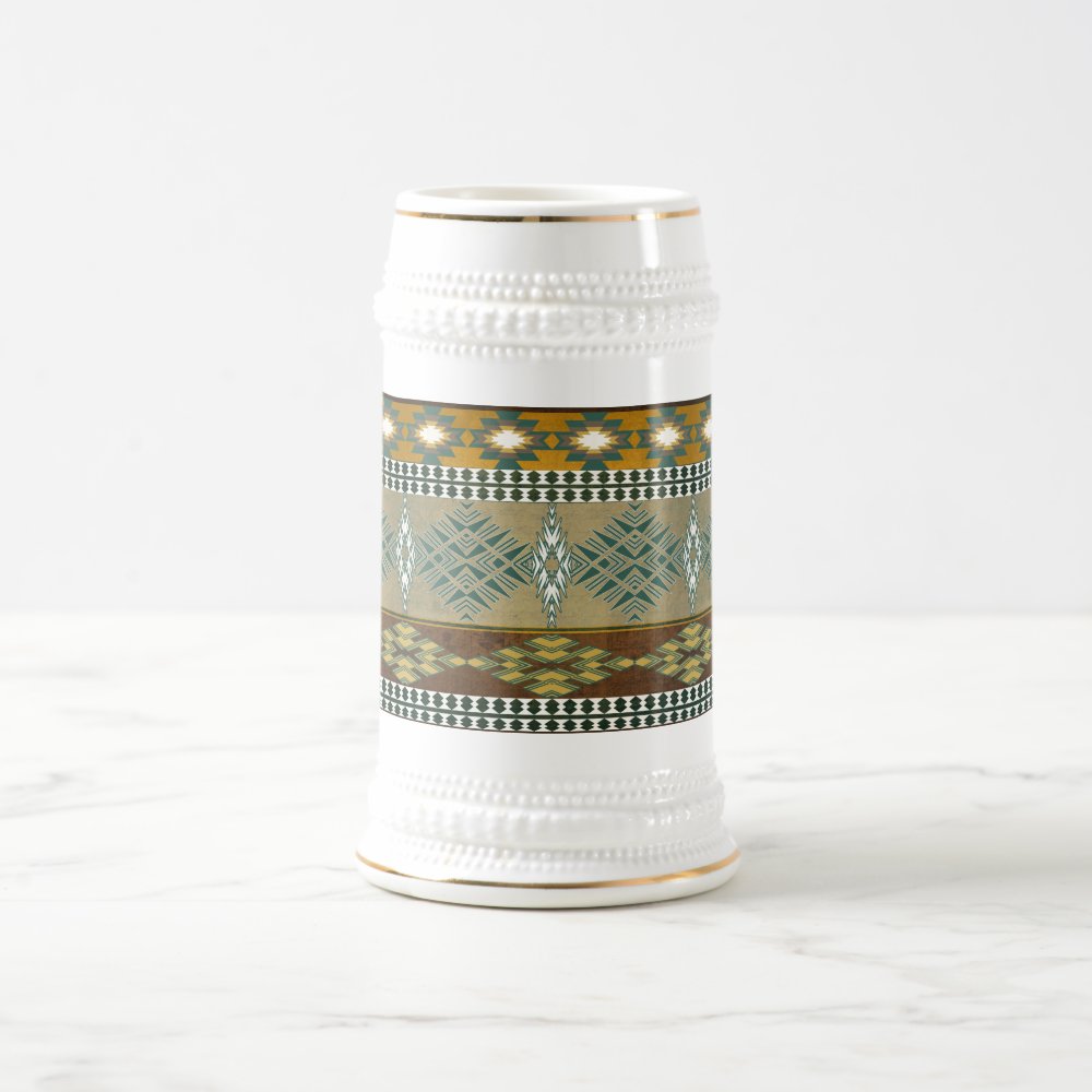 Discover Southwestern tribal pattern beer stein