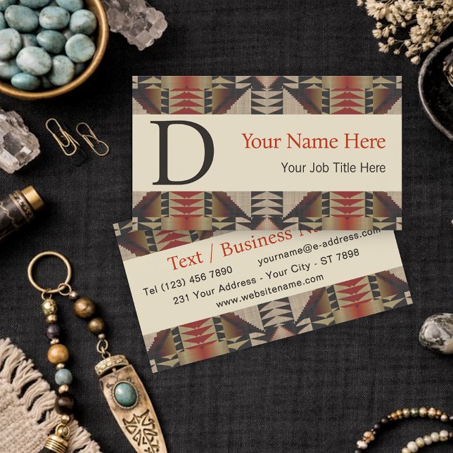 Southwestern Tribal Pattern Inspired Custom Business Card (Creator Uploaded)
