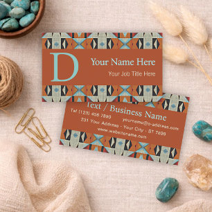 Southwestern Tribal Pattern Inspired Custom Business Card