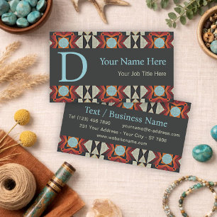 Southwestern Tribal Pattern Inspired Custom Business Card