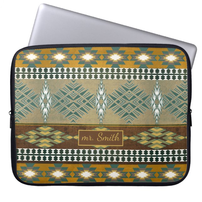 Southwestern tribal pattern laptop sleeve (Front)
