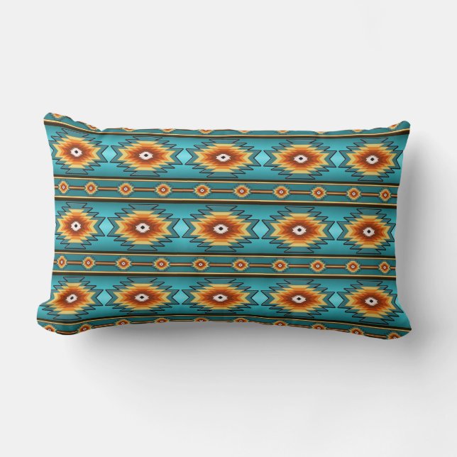 Southwestern tribal pattern lumbar pillow (Front)