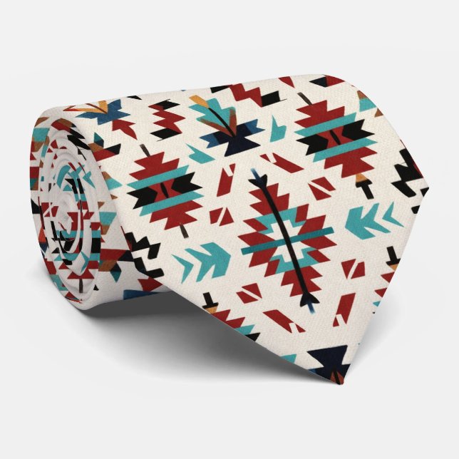  Southwestern Tribal Pattern Neck Tie (Rolled)