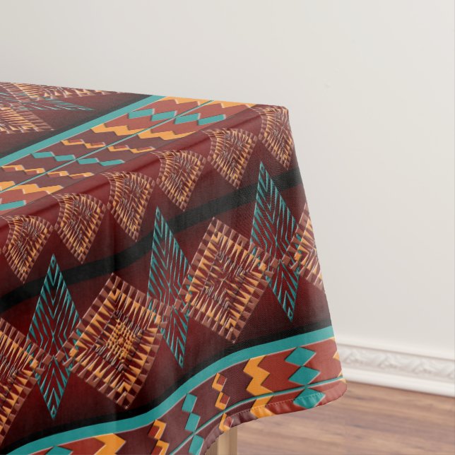Southwestern tribal pattern tablecloth (In Situ)