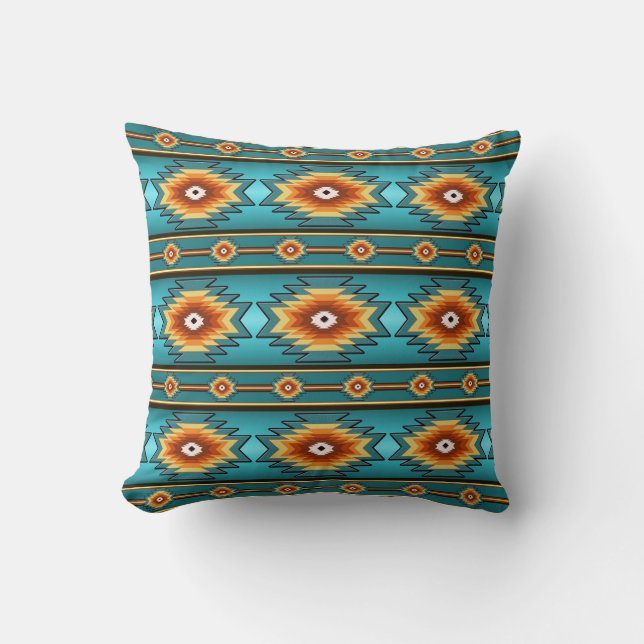Southwestern tribal pattern throw pillow (Front)